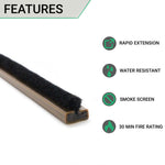 Intumescent Seal Strip - Fire and Smoke - 10x4x1050mm - Brown - Pack of 5 / Single Door Pack - tradefit - 2
