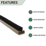 Intumescent Fire Door Seal Strip - Fire and Smoke - 10x4x2100mm - Brown - Trade Pack of 50 - tradefit - 2