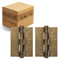 Florentine Bronze Fire Door Hinges – 4 Inch/102mm – Grade 11 Steel Ball Bearing – Pack of 40 Pairs