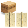 Polished Brass Fire Door Hinges – 4 Inch/102mm – Grade 11 Steel Ball Bearing – Pack of 40 Pairs