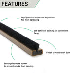 Intumescent Fire Door Seal Strip - Fire and Smoke - 10x4x2100mm - Brown - Trade Pack of 50 - tradefit - 3