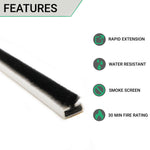 Intumescent Seal Strip - Fire and Smoke - 10x4x1050mm - White - Pack of 5 / Single Door Pack - tradefit - 2