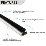 Intumescent Seal Strip - Fire and Smoke - 10x4x1050mm - White - Pack of 5 / Single Door Pack - tradefit - 3