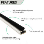 Intumescent Fire Door Seal Strip - Fire and Smoke - 10x4x2100mm - White - Trade Pack of 50 - tradefit - 3