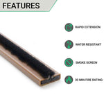 Intumescent Fire Door Seal Strip - Fire and Smoke - 15x4x2100mm - Brown - Trade Pack of 140 - tradefit - 2