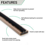 Intumescent Fire Door Seal Strip - Fire and Smoke - 15x4x2100mm - Brown - Trade Pack of 50 - tradefit - 3