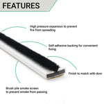 Intumescent Fire Door Seal Strip - Fire and Smoke - 15x4x2100mm - White - Trade Pack of 50 - tradefit - 3