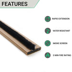 Intumescent Fire Door Seal Strip - Fire and Smoke - 20x4x2100mm - Brown - Trade Pack of 100 - tradefit - 2