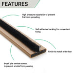 Intumescent Fire Door Seal Strip - Fire and Smoke - 20x4x2100mm - Brown - Trade Pack of 100 - tradefit - 3