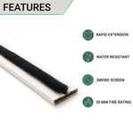 Intumescent Fire Door Seal Strip - Fire and Smoke - 20x4x2100mm - White - Pack of 10 - tradefit - 2