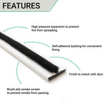 Intumescent Seal Strip - Fire and Smoke - 20x4x1050mm - White - Pack of 5 / Single Door Pack - tradefit - 3