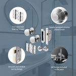 Victorian Ringed Polished Chrome Mortice Door Knob Kit - 80mm Bathroom Lock - 76mm Hinges - tradefit - 4