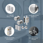 Victorian Ringed Satin Chrome Mortice Door Knob Kit - 80mm Bathroom Lock - 76mm Hinges - tradefit - 4