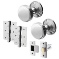 Victorian Ringed Polished Chrome Mortice Door Knob Kit - 76mm Latch