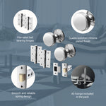 Victorian Ringed Polished Chrome Mortice Door Knob Kit - 76mm Latch - tradefit - 4