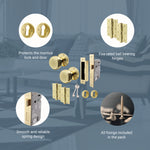 Victorian Ringed Polished Brass Mortice Door Knob Kit - 80mm Sashlock - tradefit - 4