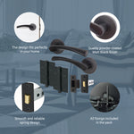 Nola Matt Black Lever on Rose Door Handle Pack - 76mm Latch - tradefit - 5