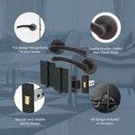 Nola Matt Black Lever on Rose Door Handle Pack - 64mm Latch - tradefit - 6