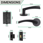 Nola Matt Black Lever on Rose Door Handle Pack - 76mm Latch - tradefit - 4