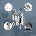 Nola Polished Chrome Lever on Rose Door Handle Pack - 64mm Sashlock - tradefit - 4