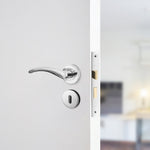 Nola Polished Chrome Lever on Rose Door Handle Pack - 64mm Sashlock - tradefit - 5