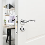 Nola Polished Chrome Lever on Rose Door Handle Pack - 80mm Sashlock - tradefit - 6