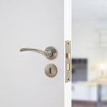 Nola Satin Nickel Lever on Rose Door Handle Pack - BS3621 5 Lever Lock - tradefit - 4