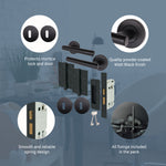 Olbia Matt Black Lever on Rose Door Handle Pack - 80mm Sashlock - tradefit - 5