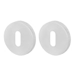 Chrome Round Keyhole Escutcheons Olbia Pattern - 54mm - Polished Chrome - Pair - tradefit - 1