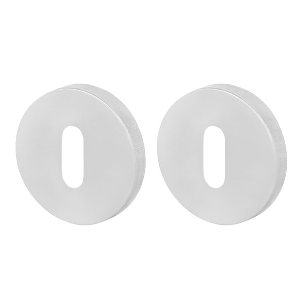 Chrome Round Keyhole Escutcheons Olbia Pattern - 54mm - Polished Chrome - Pair - tradefit - Featured Image