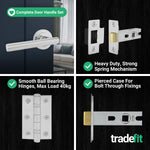 Olbia Polished Chrome Door Handle Pack - 76mm Latch - tradefit - 5
