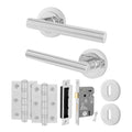 Olbia Polished Chrome Lever on Rose Door Handle Pack - 64mm Sashlock