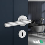 Chrome Round Keyhole Escutcheons Olbia Pattern - 54mm - Polished Chrome - Pair - tradefit - 4