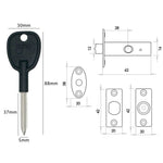 Rack Bolt & Oval Thumb Turn - 61mm Case 28mm Backset - Polished Brass - tradefit - 4