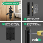 Fleur De Lys Antique Black Cast Iron Lever Door Handle Pack - Bathroom - tradefit - 5