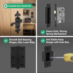 Fleur De Lys Antique Black Cast Iron Lever Door Handle Pack - 3 Lever Sashlock - tradefit - 5