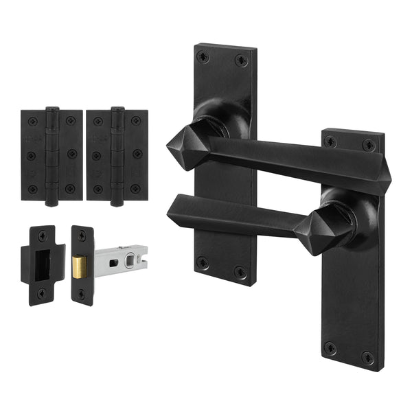 Tudor Antique Black Iron Lever Door Handle Pack - Latch - tradefit - Featured Image