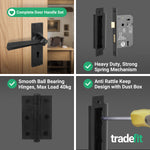 Tudor Antique Black Iron Door Handle Pack - Sash Lock - tradefit - 5