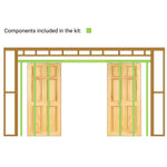 Pocket Door Kit for Double Doors with Soft Close - 1200 x 2400mm Max Door Size - 120mm Finished Wall Thickness - tradefit - 3