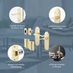 Victorian Rectory Polished Brass Lever Door Handle Pack - 64mm Latch - 76mm Hinges - tradefit - 5