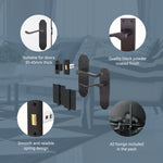 Victorian Rectory Black Lever Door Handle Pack - 64mm Latch - 76mm Hinges - tradefit - 5