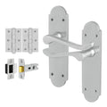 Victorian Rectory Satin Chrome Door Handle Pack - 78mm Latch - 76mm Hinges