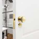 Victorian Polished Brass Mortice Door Knob Kit - 80mm Bathroom Lock - tradefit - 5