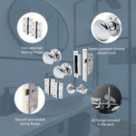 Victorian Polished Chrome Mortice Door Knob Kit - 80mm Bathroom Lock - 76mm Hinges - tradefit - 4