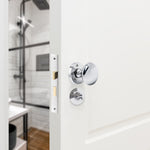 Victorian Polished Chrome Mortice Door Knob Kit - 80mm Bathroom Lock - 76mm Hinges - tradefit - 5