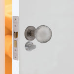 Glass Door Knob Bathroom Pack – 76mm Hinges / 80mm Lock - Satin Nickel - tradefit - 4