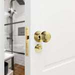 Beehive Polished Brass Mortice Door Knob Kit - 80mm Bathroom Lock - tradefit - 5