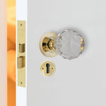 Glass and Polished Brass Mortice Door Knob Kit - 80mm Sashlock - tradefit - 6