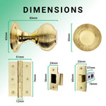 Beehive Polished Brass Mortice Door Knob Kit - 76mm Latch - tradefit - 3
