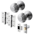 Beehive Polished Chrome Mortice Door Knob Kit - 76mm Latch